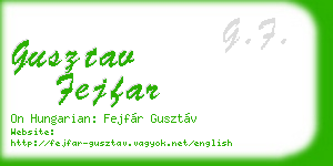 gusztav fejfar business card